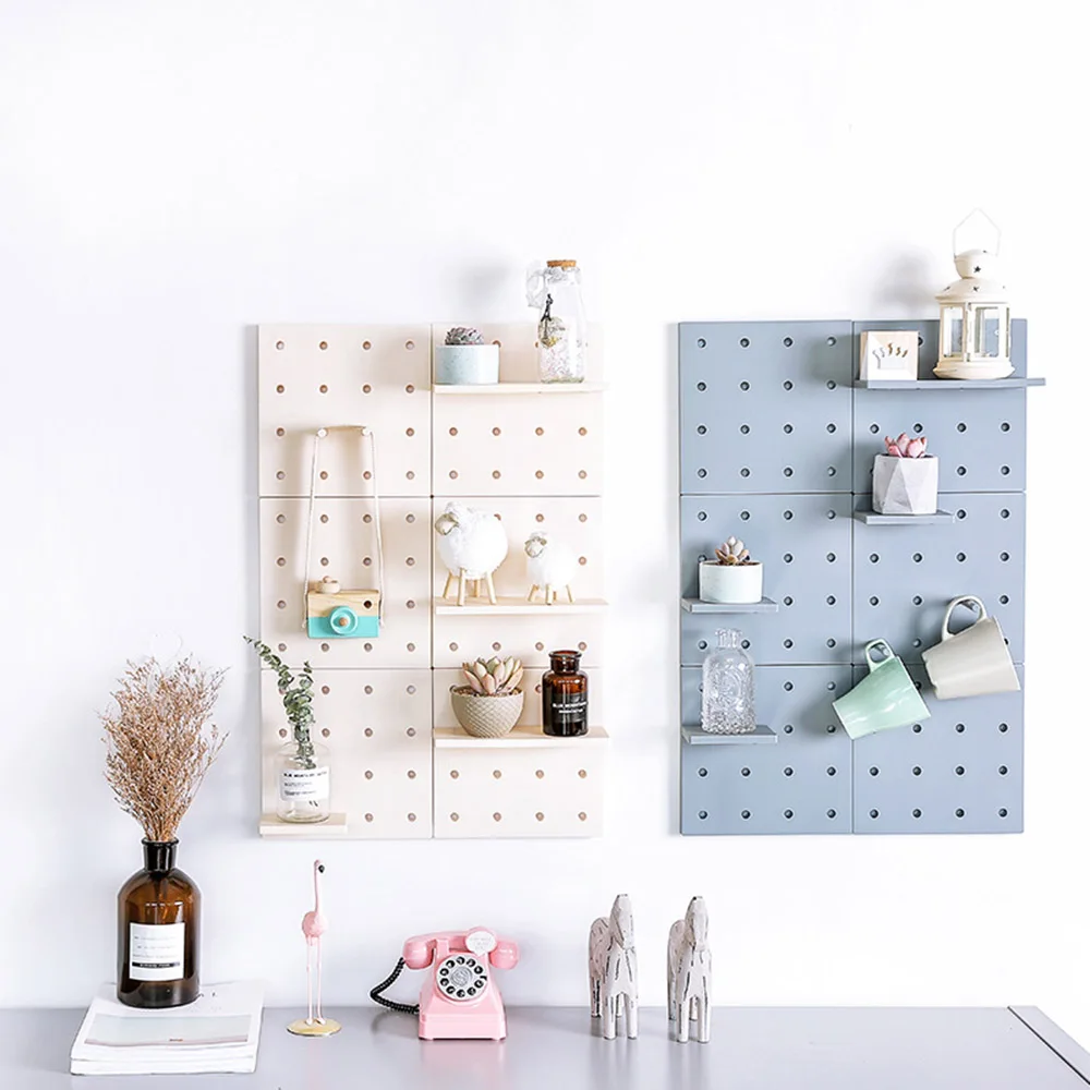 

Creative Nordic Simple Style Kitchen Tools Holder Solid Color Punch Free Sturdy Hole Plate Wall Sticker Storage Shelf Home Decor