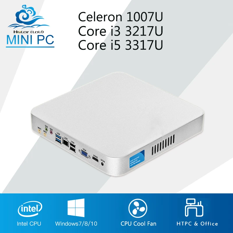 

Intel Mini PC Core i5 3317U i3 3217U Cooling Fan Celeron 1007U Windows 10 Mini Computer Desktop Multimedia Office Computer