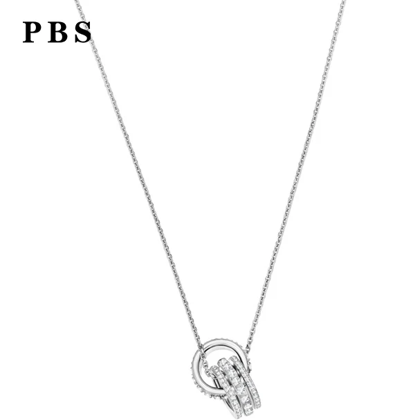 

PBS Original Copy High Quality 1:1 Double Ring Necklace Plated With Platinum Logo Free Of Charge Wholesale Manufacturers