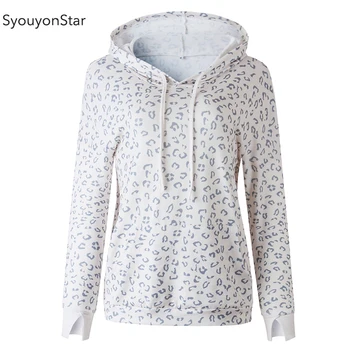 

Syouyonstar Leopard Hoodies Sweatshirts Women Autumn Casual sudaderas streetwear sweat femme clothes