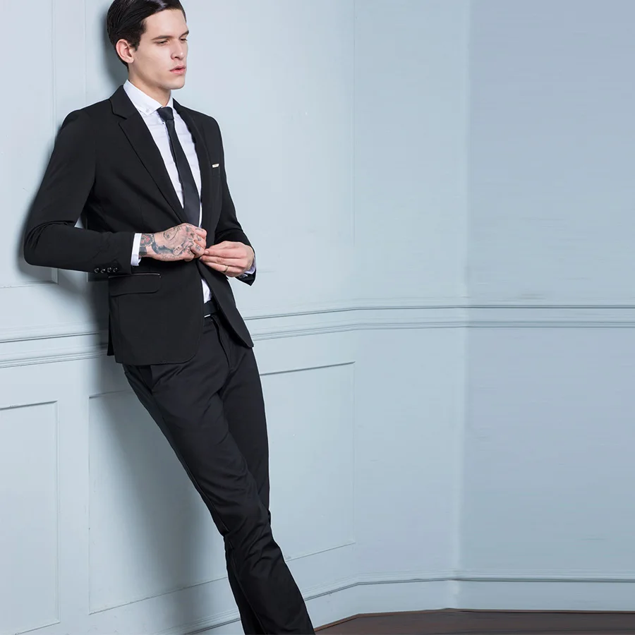 Fashion Groom Tuxedos Evening Business Prom Party Suits Color Business Suits Slim Fit for Men Notch Lapel 2 Pieces(Jacket+Pants)