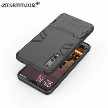 

50pcs Armor TPU+PC Case For Huawei P30 P20 Pro Lite Mate 20 X 10 Nova 5 5i Y9 Y7 2019 Shockproof 2 in 1 Stand Holder Back Cover