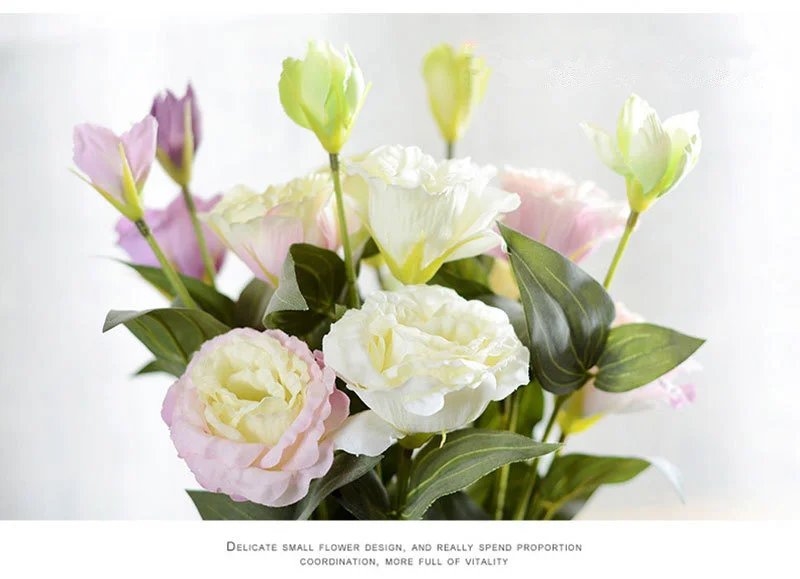 1 шт. Искусственные цветы 3 головки роза Лизиантус Европейский Роуз для Осень Свадебные украшения домашнего декора поддельные искусственные цветы для декора гирлянды рождественский венок цветок год венки
