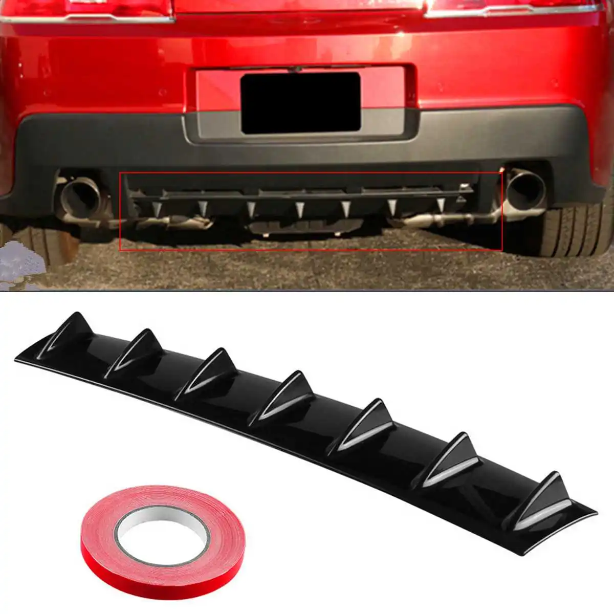 

Universal Car Rear Bumper Diffuser Splitter Shark 3 5 7 Fin Kit Car Rear Bumper Lip Protector Spoiler For VW For Ford For Benz