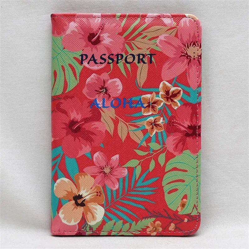 Mcneely Peach blossom Женская Обложка для паспорта розовая кожаная обложка для паспорта с держатель для карт для девочек чехол для паспорта Porte Carte - Цвет: Красный