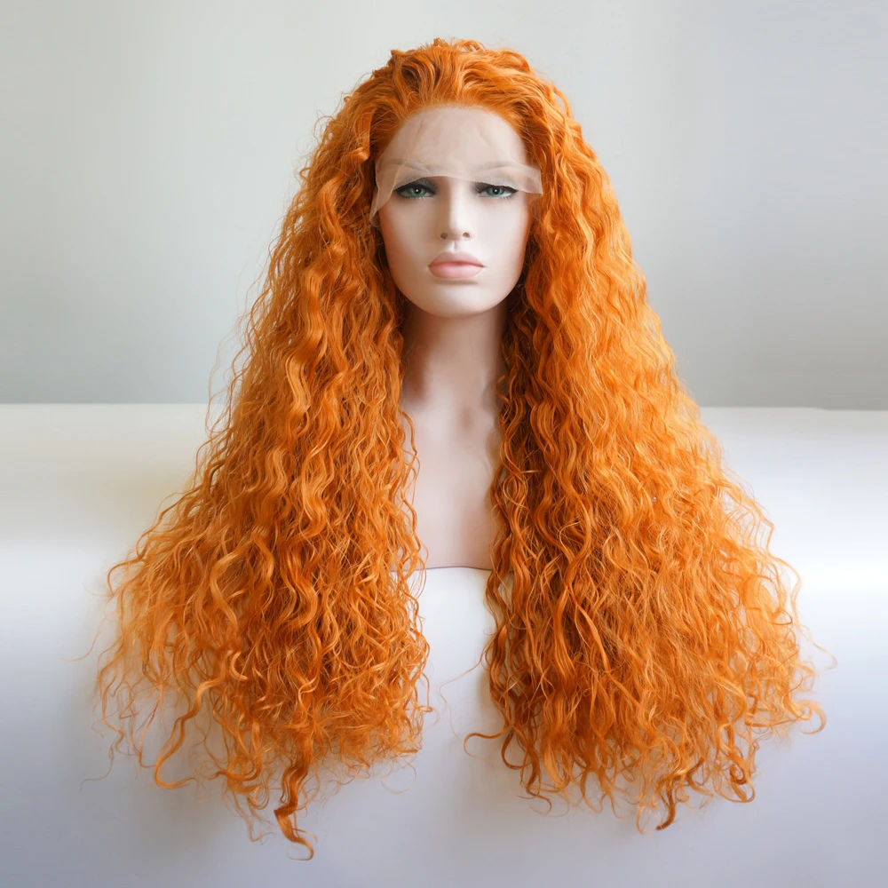 Buy Halloween 28" Orange Long Curly Fluffy Afro Lace