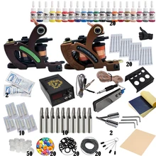 Biomaser K2-910 Professional Tattoo Kits Top Artist Complete Set 2 Tattoo Machine Gun Lining And Shading Tattoo Inks Power Needl