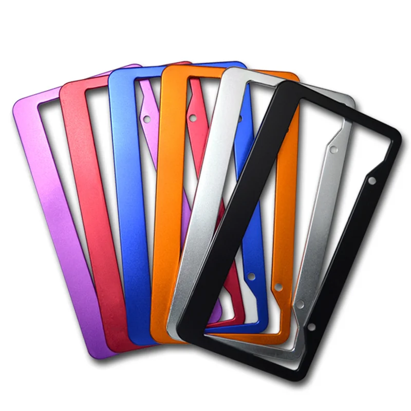 

2Pcs/set Universal Aluminum Car Styling License Plate Frame Power Racing Fra Tag Holder License For American Canada Car