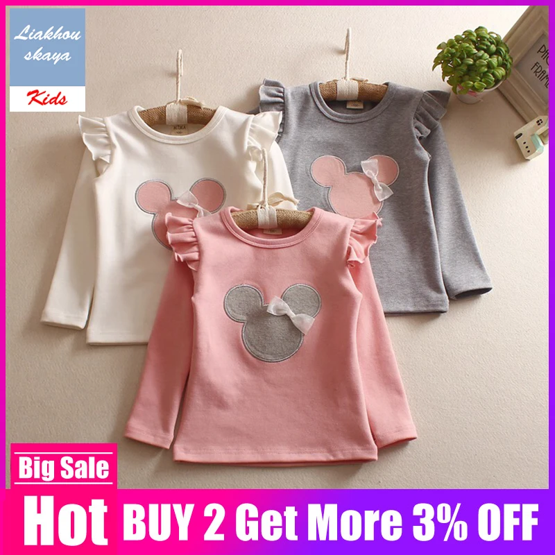 

Liakhouskaya Long Sleeve T-shirt For Girls 2019 Spring Toddler Baby Girls Mickey Tops Clothes Blouses Beautiful Casual Kids Tees