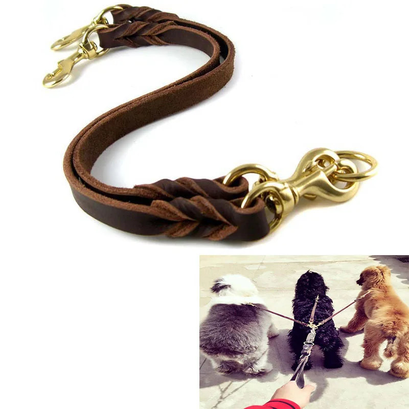 

Detachable Dog Harness for Large Dog One Drag Two Way Cowhide 55cm Personalized Any Combination Can Drag More Dogs--No Main Rope