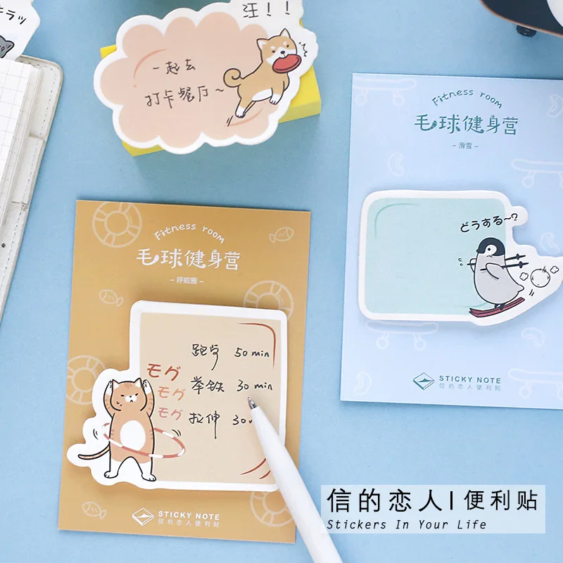 

30 Sheets/pack Self Stick Notes Small Notepads Kawaii Animals Exercise Paper Memo Pad For Home School Office