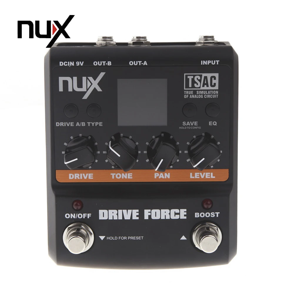 

NUX Guitar Drive Force Modeling Stomp Simulator Electric Effect Effectors Pedals 10 Models Musical Instrument Parts