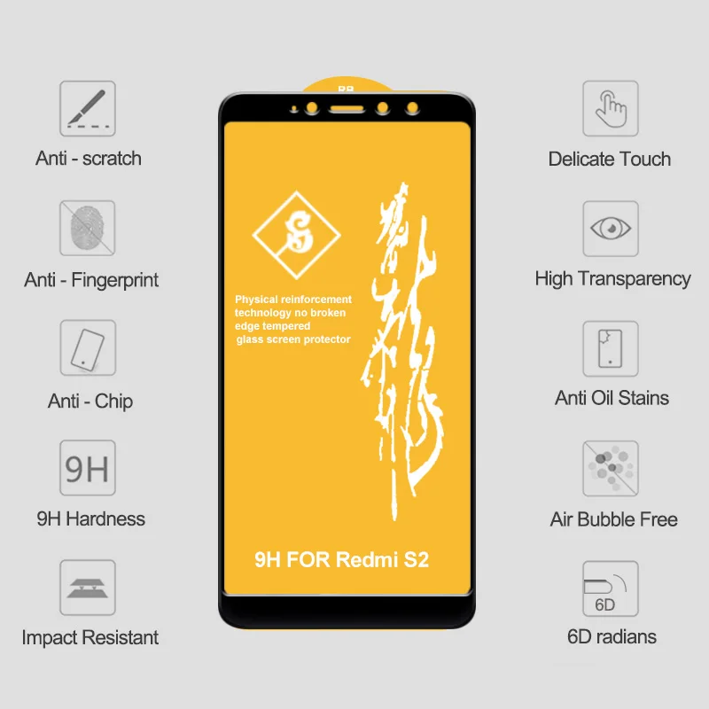 6D стекло для Xiaomi Redmi S2 защита экрана Redmi 5 Plus Защитное стекло для телефона для Xiaomi Redmi Note 5 Pro стекло