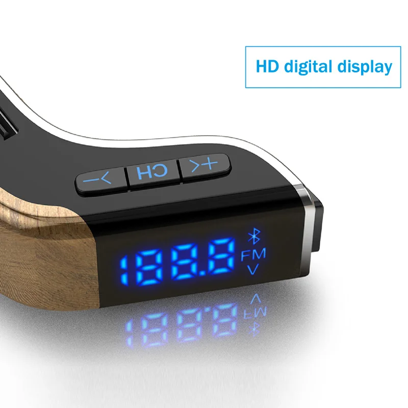 YASOKRO Bluetooth автомобильный набор, Handsfree, FM передатчик, Беспроводной музыка MP3 плеер Поддержка TF-карты/U диск HD обнаружения напряжения дисплей