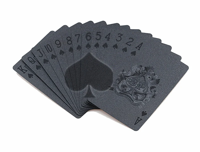 Золотая покерная водонепроницаемая черная пластиковая коллекция игральных карт черный бриллиант покерные карты креативный подарок стандартные игральные карты