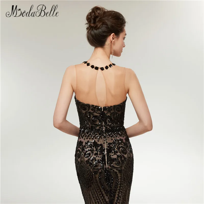Modabelle черное платье для выпускного с подолом в виде русалочьего хвоста труба стиль женское Элегантное Длинное строгое вечернее платье Vestido Festa Longo