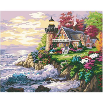 

Dream by the sea Scenery DIY Digital Painting By Numbers Modern Wall Art Canvas Painting Unique Gift Home Decor 40x50cm