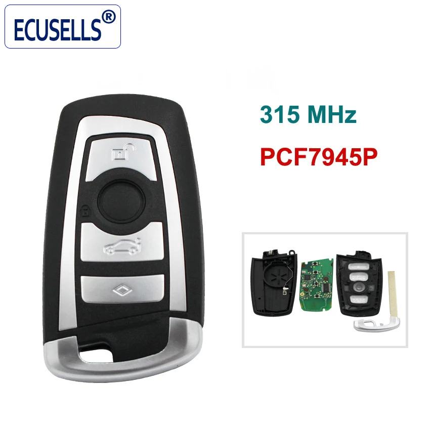 

Silver Side NEW Keyless 4 buttons Smart Remote key for BMW F CAS4 5 Series 7 Series with PCF7945P Chip Smart Key 315mhz