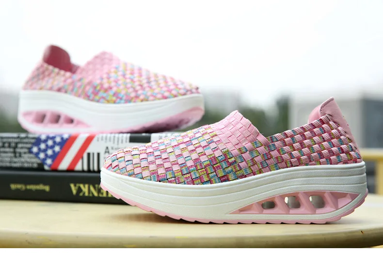 2019 Spring women casual shoes women wove platform shoes ladies fashion slip on sneakers shoes breathable walking shoes (8)