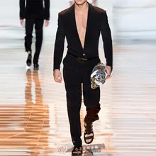 Европа и США мужские модные Модели Комбинезонов показать индивидуальность мужской свободный спортивный костюм плюс размер M-4XL