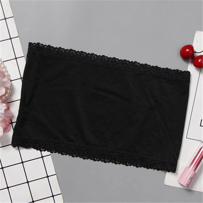 Sexy Sleeveless Lace All-match Solid Color Summer Thin Style Boob Tube Top For Women Ladies Underwear FS0616