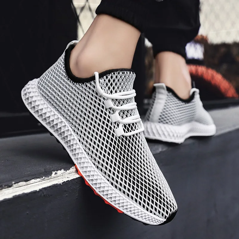 

ADISPUTENT Men Vulcanized Shoes Summer Sneakers Breathable Casual Shoes Mesh Flats Shoe Running Man Outdoor Shoes