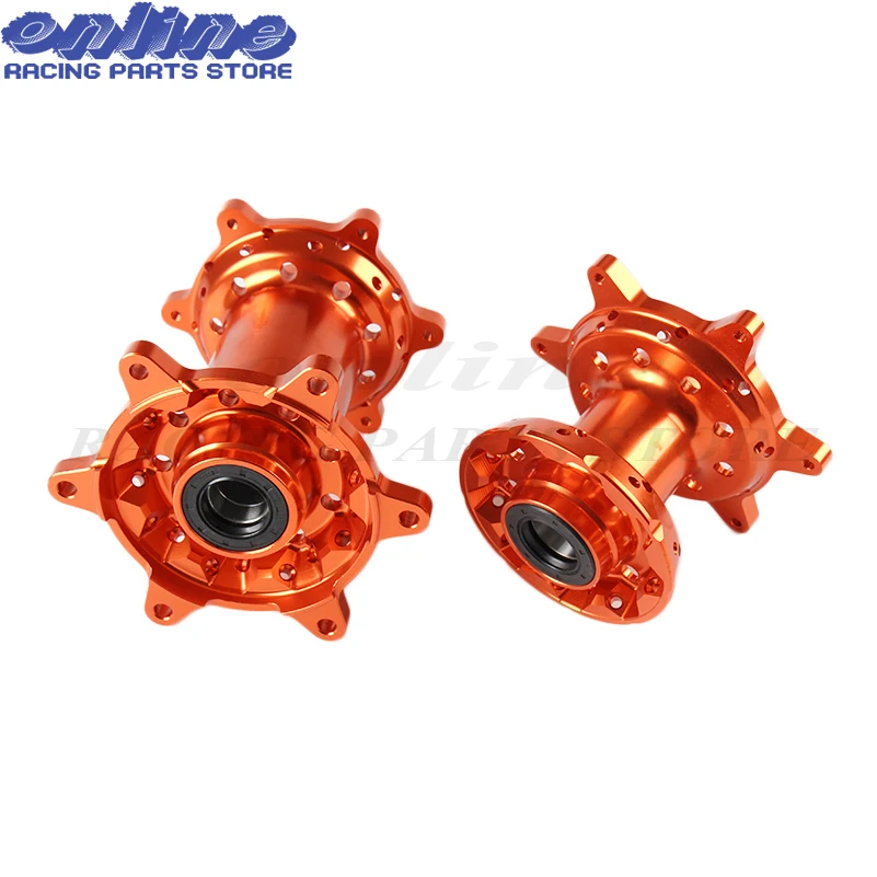 Top quality CNC Billet 36 Holes Orange MX Front Rear Wheels Hubs Set New For KTM 125-530 2003-2017 Motorcycle Dirt Bike