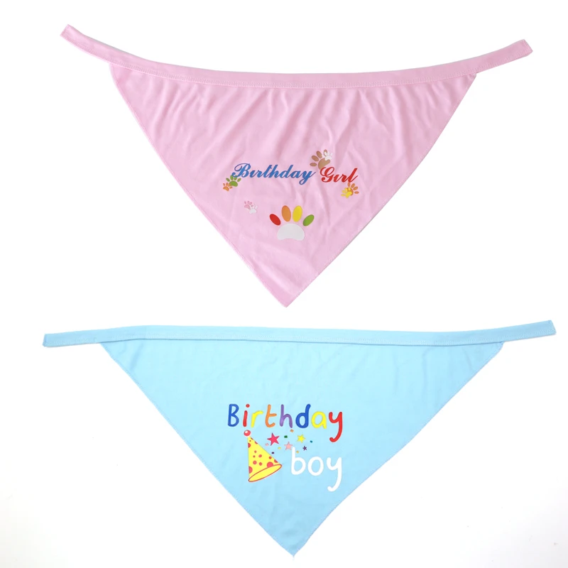 

Dog Birthday Bandana Bibs Scarf Accessories Triangular Bandage for Puppies Medium and Large Dogs Gift