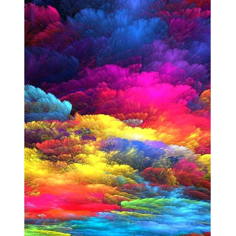 Full Round/Square Drill 5d Diamond Painting Colourful Cloud Sky Mosaic DIY Embroidery Cross Stitch Sticker Home Decor | Дом и сад