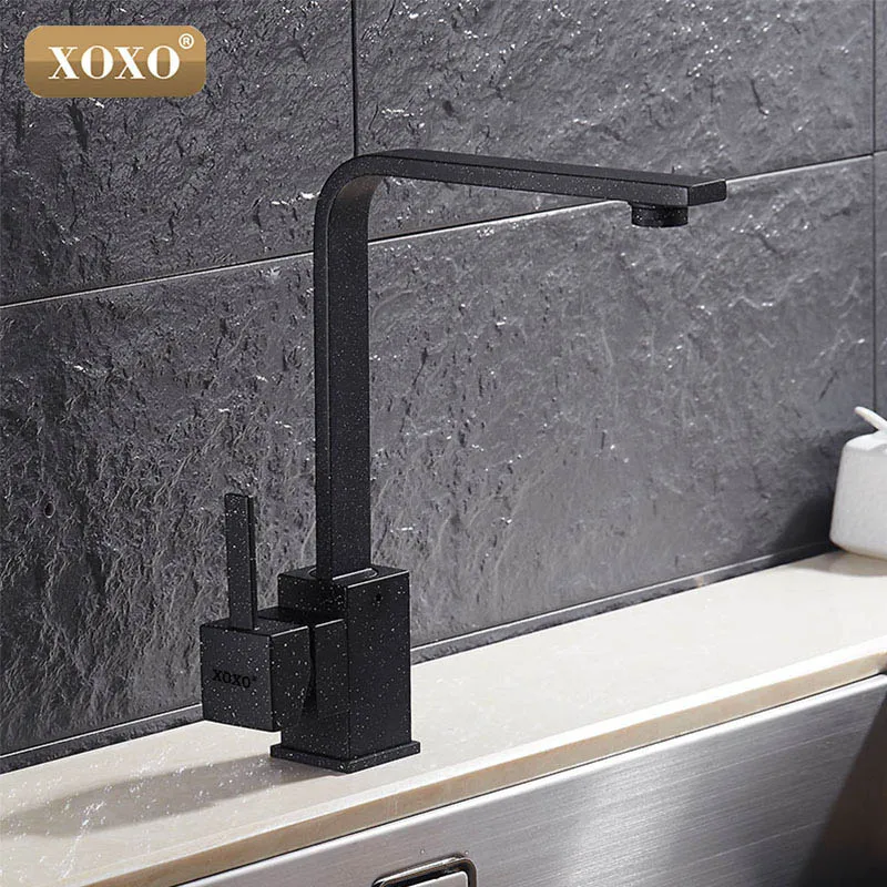 XOXO кухонный кран для холодной и горячей воды с одной ручкой кухонные краны черный