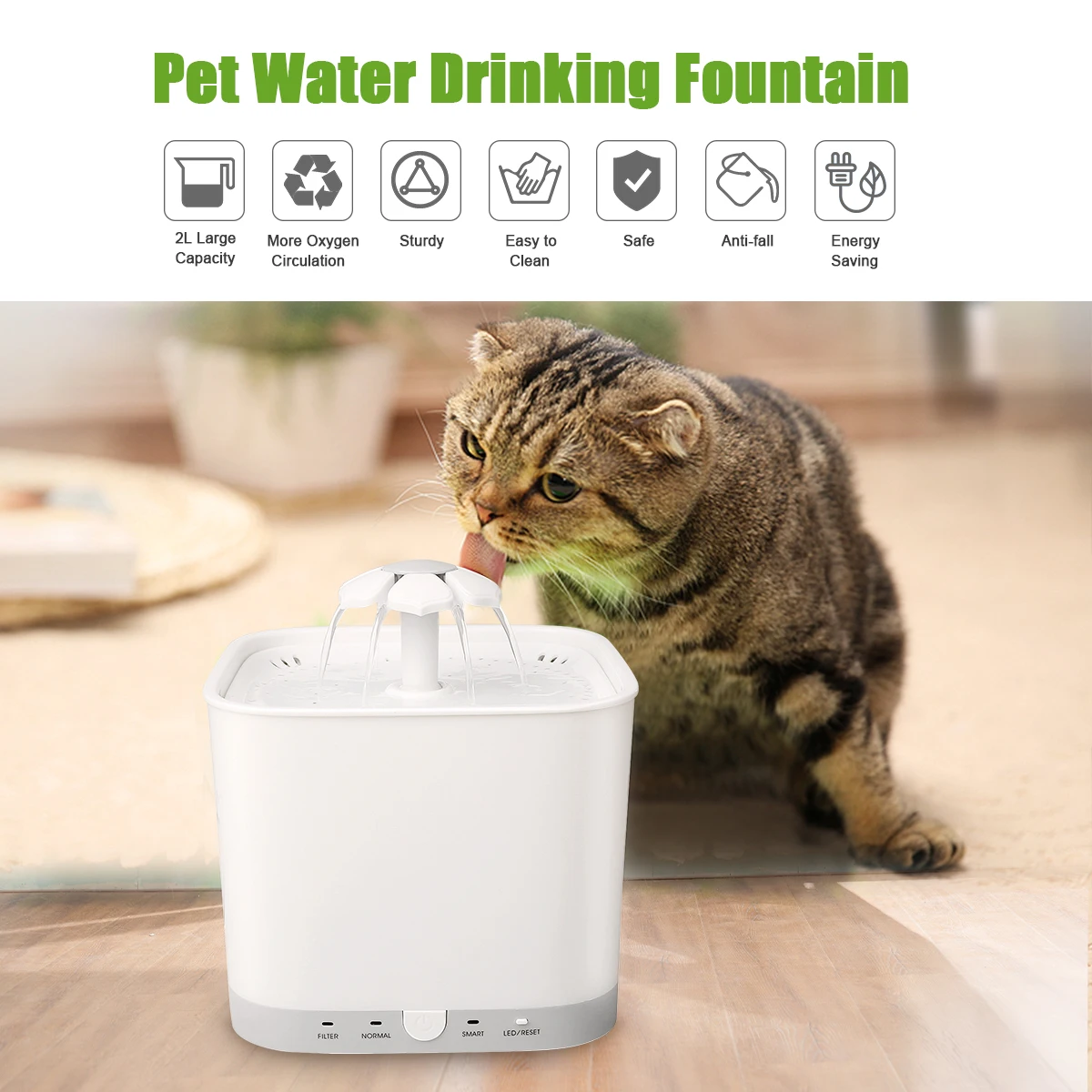 2Л автоматический питатель для собак, кошек, питьевой Диспенсер Электрический умный фонтан для домашних животных миска для собак и кошек EU US UK AU