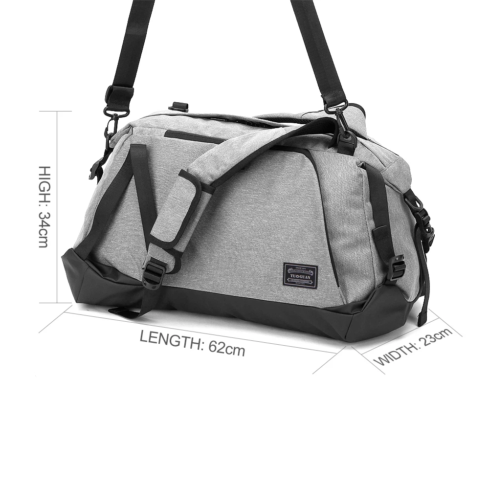 New Men Sport Gym Bag with Shoes Compartment Waterproof Bag Unisex Outdoor Backpack Crossbody Support Durable Fitness Travel Bag