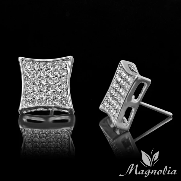 2017 Por Hip Hop Bling Crystal Stud Earring Brand Geometric 2017 Por Hip Hop Bling Crystal Stud Earring Brand Geometric Imitation Silver Color Earrings For Men