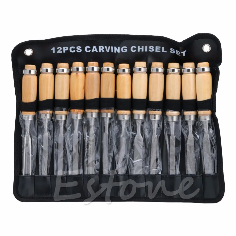 12Pcs/set Wood Carving Hand Chisel Woodworking Tool Set ...