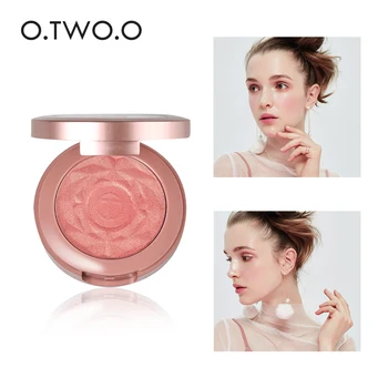 

O.TWO.O Face Blusher Powder Rouge Makeup Cheek Blusher Powder Minerals Palettes Blusher Brush Palette Cream Natural Blush