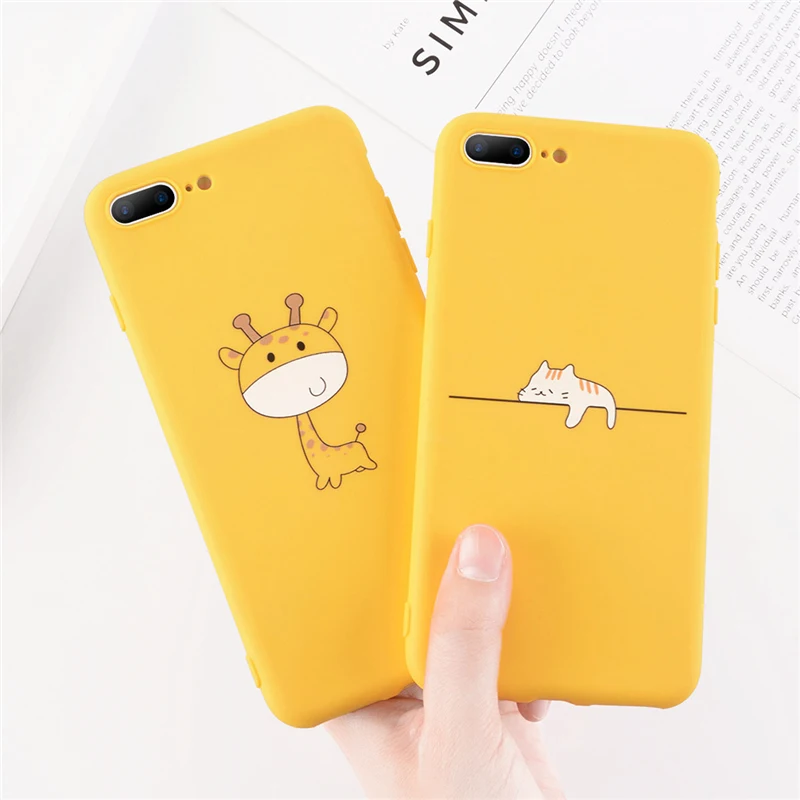 Lovebay Phone Case For iPhone 6 6s 7 8 Plus X 5 5s SE Fashion Cute Cartoon Animal Giraffe Cat Soft TPU For iPhone 8 Phone Case