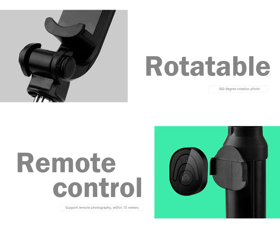 Wireless Bluetooth Selfie Stick Mini Tripod Extendable Monopod Universal Portable Handheld for IOS Android Smart Phone (12)