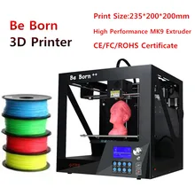 Новый Стиль Листового Металла Структуры Окно 3 D Принтер С большой Экран 235*200*200 мм Большой Размер Принтер 3D Печать Накаливания Бесплатно доставка