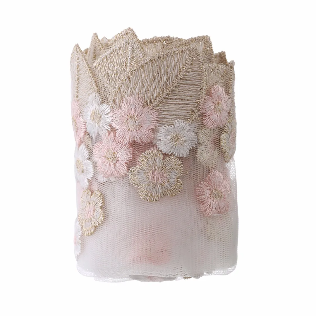 New Style Floral Tulle Lace Trim Transparent Ribbon Fabric Embroidery Wedding Trim Sewing DIY Accessories for Making Dress Tops