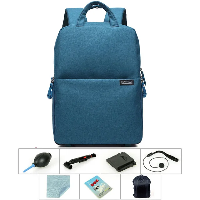 DSLR камера сумка водонепроницаемый Carmera рюкзак Открытый износостойкость для Nikon Canon с дождевиком Повседневный фото рюкзак - Цвет: Ocean Blue