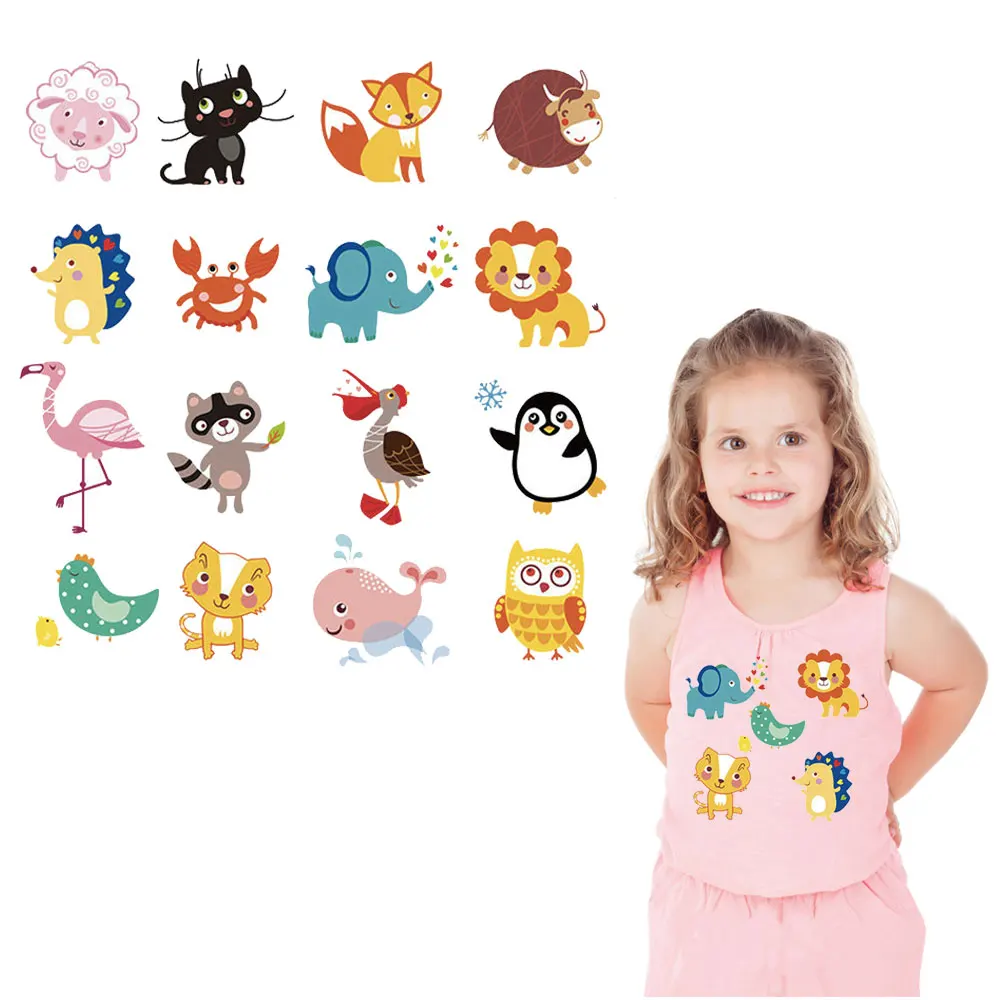 

children's transfer patch iron on clothing cartoon flamingo pattern stickers diy patches iron-on transfers accessory appliques