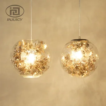 

Loft Modern Leaf Flower Glass Ball Pendant Lights Fixture Home Indoor Lighting Bedroom Restaurant Store Cafe Bar Pendant Lamp