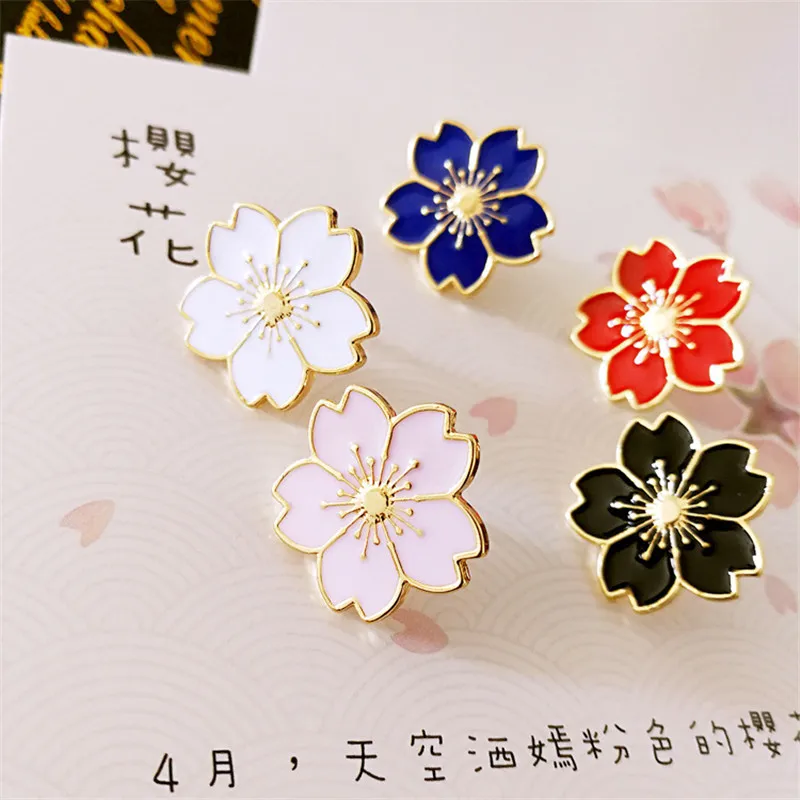 

The new 2019 sweet cherry blossom brooch Drip flower collar pin badges Clothing bags accessories Female accessories