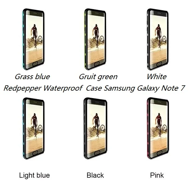 50pcs/lot redpepper case for samsung Galaxy note 7 100% waterproof 7. with red pepper retail package.free shipping DHL |