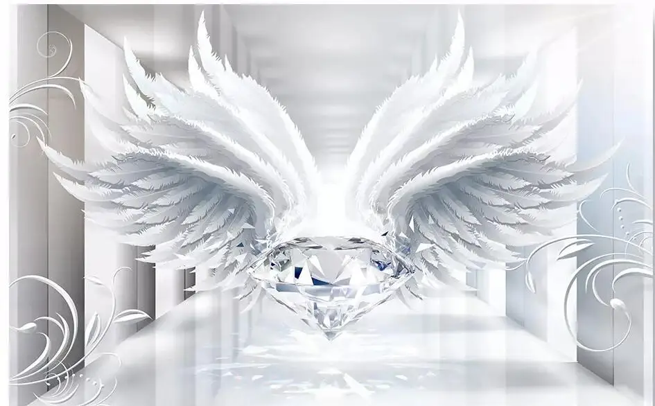 Beibehang заказ обои 3d стерео фото росписи пространство бриллиантами и крыльями Европейский узор ТВ задний план обоями домашний декор