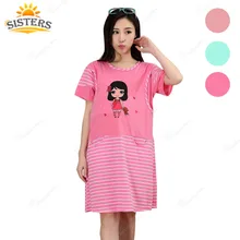 De maternité Femmes de Jersey Robe Pyjama Allaitement Enceinte Top Vêtements pour les Femmes enceintes Grossesse Robe De Nuit Soins Infirmiers