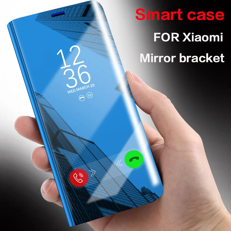 

Fashion Clear View Smart Mirror Phone Case For Xiaomi Redmi 5 Plus Note 5 5A 4X A1 A2 Flip Cases For Xiaomi 8 6 6X Leather Cover