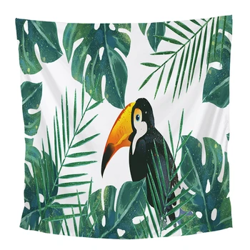 

Forest Tropical Leaf Bird Print Tapestry Wall Hanging Customize Dorm Room Farmhouse Living Room Home Decor Beach Cloth