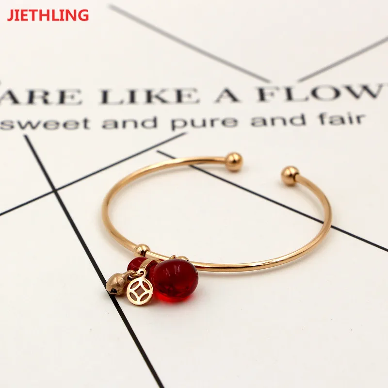 Chinese Meaning Jewellery Red Gourd Lucky Bracelets & Bangles With Rose