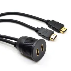 2 Порты Двойной HDMI удлинитель AUX флеш крепление Автомобильный кабель-удлинитель для автомобилей Грузовик Лодка прицепа приборной панели